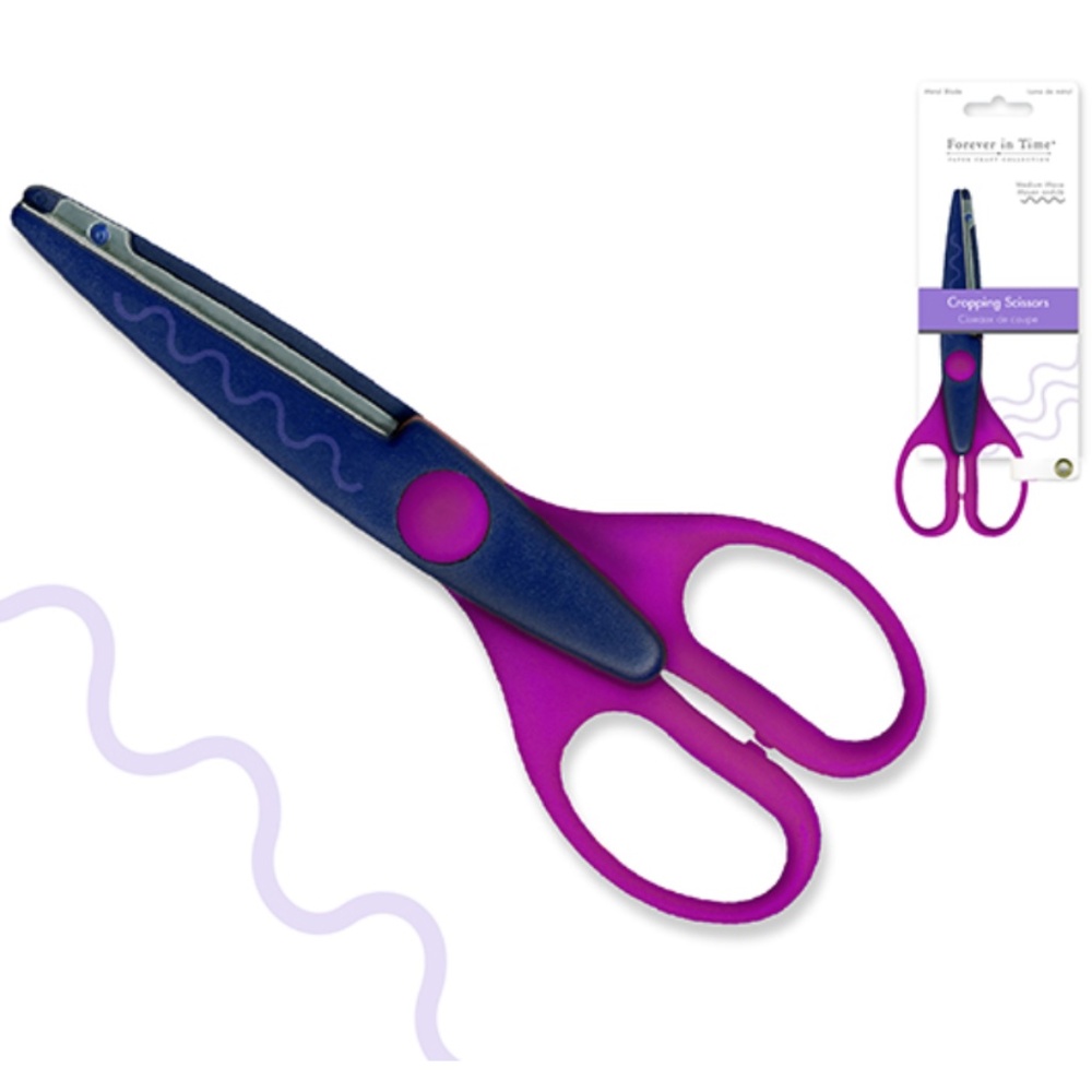 Cropping Scissor Metal Blade Medium Wave 6.5"